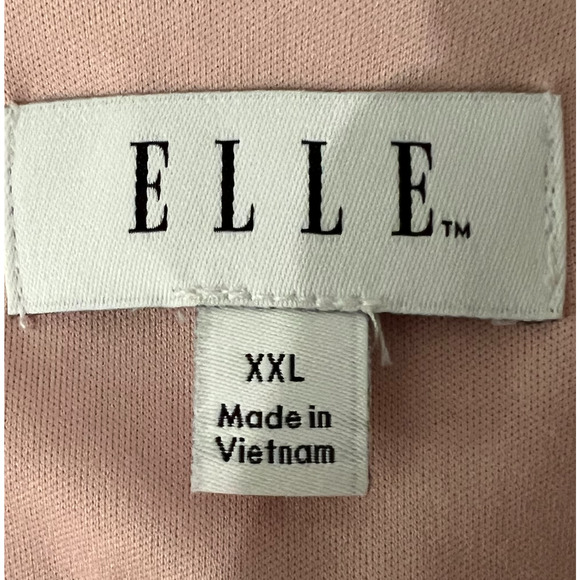 Elle Shirt Womens Size XXL Blush Pink Pullover Floral Lace Lined Stretch V-Neck - Picture 2 of 9